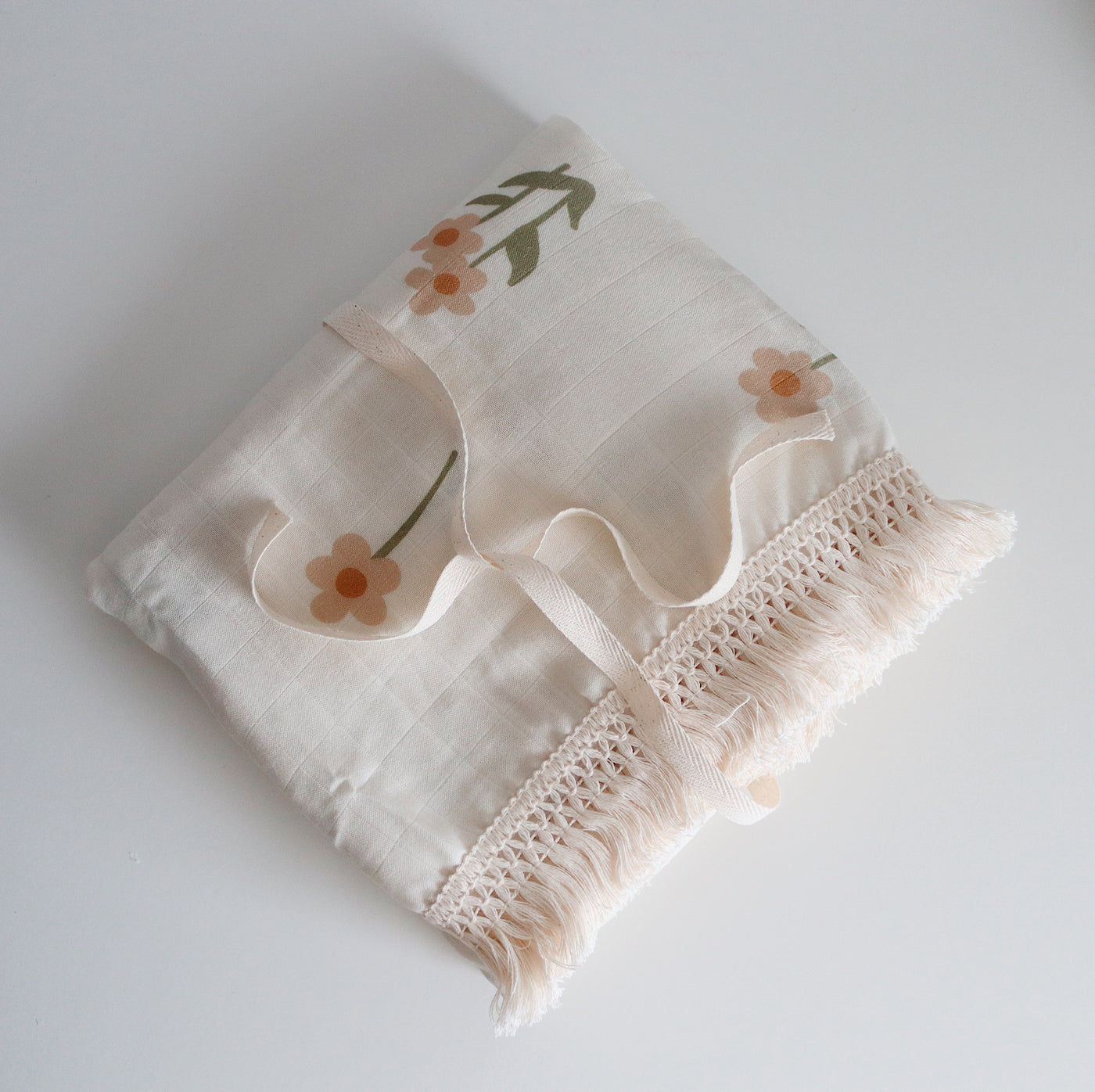 Bamboo + Cotton Fringe Blanket | Soft Daffodils