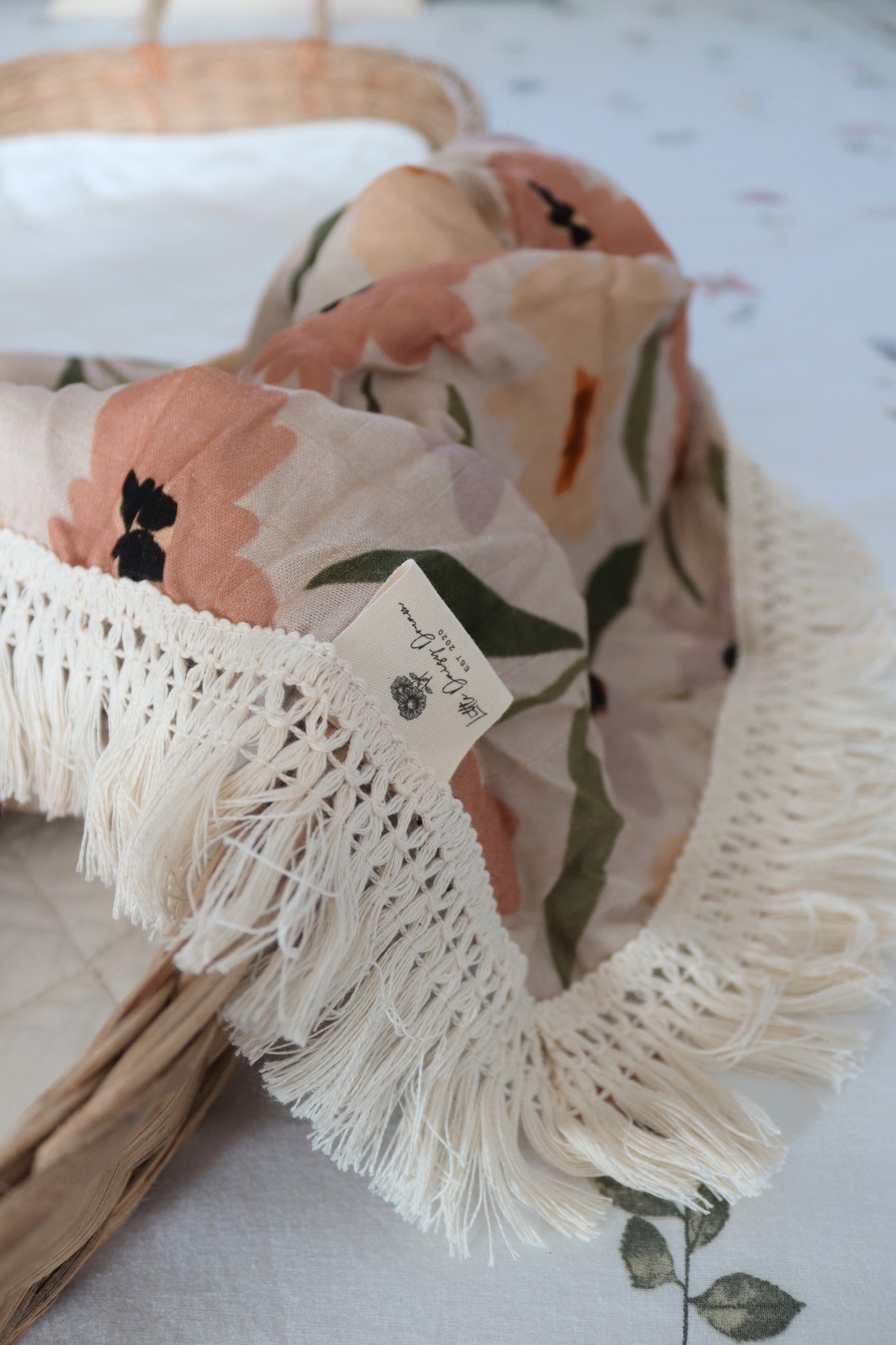 Bamboo + Cotton Fringe Blanket | Spring Meadow