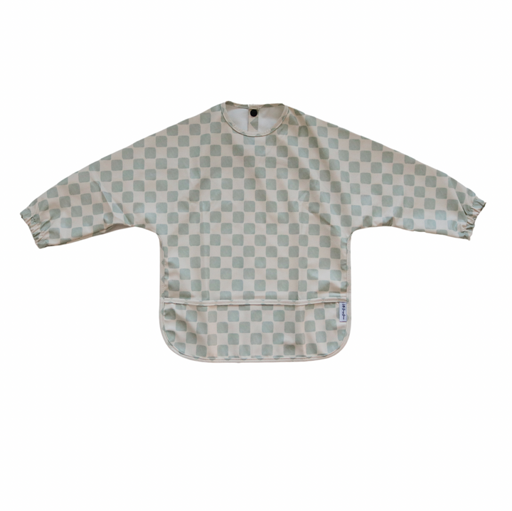 Long Sleeve Bib | Mint Checkered