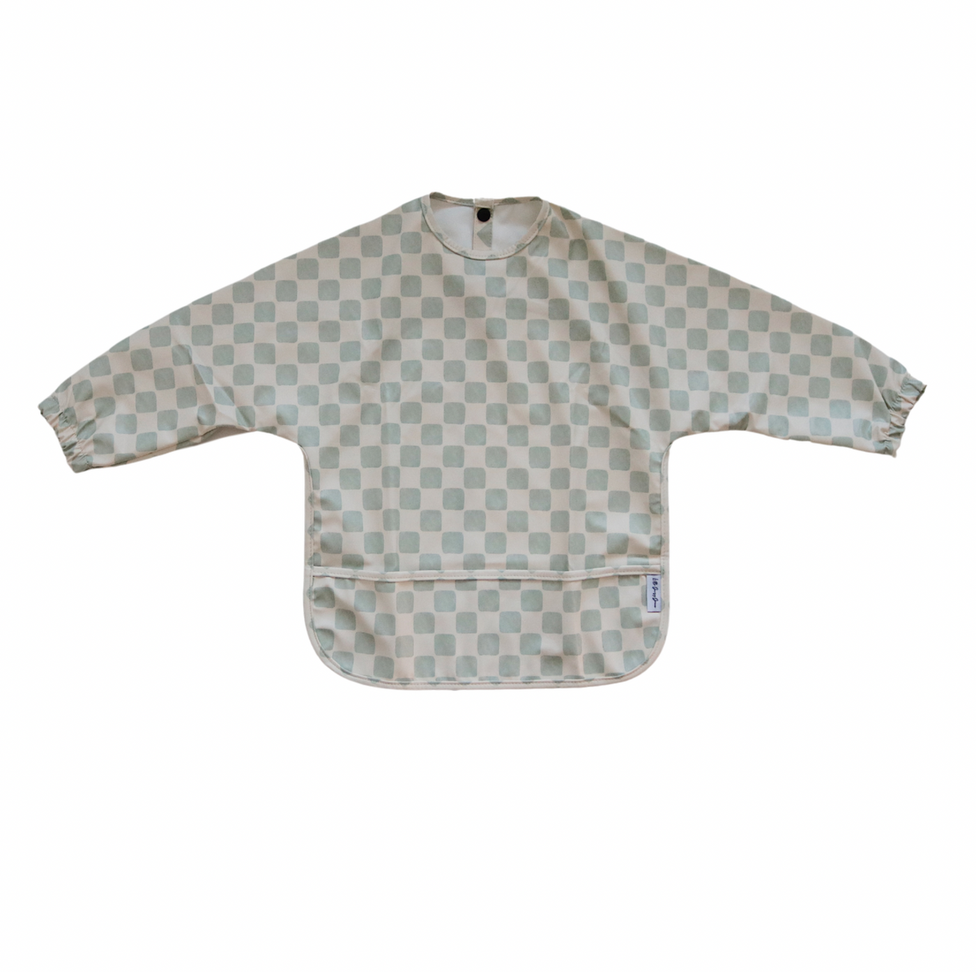 Long Sleeve Bib | Mint Checkered