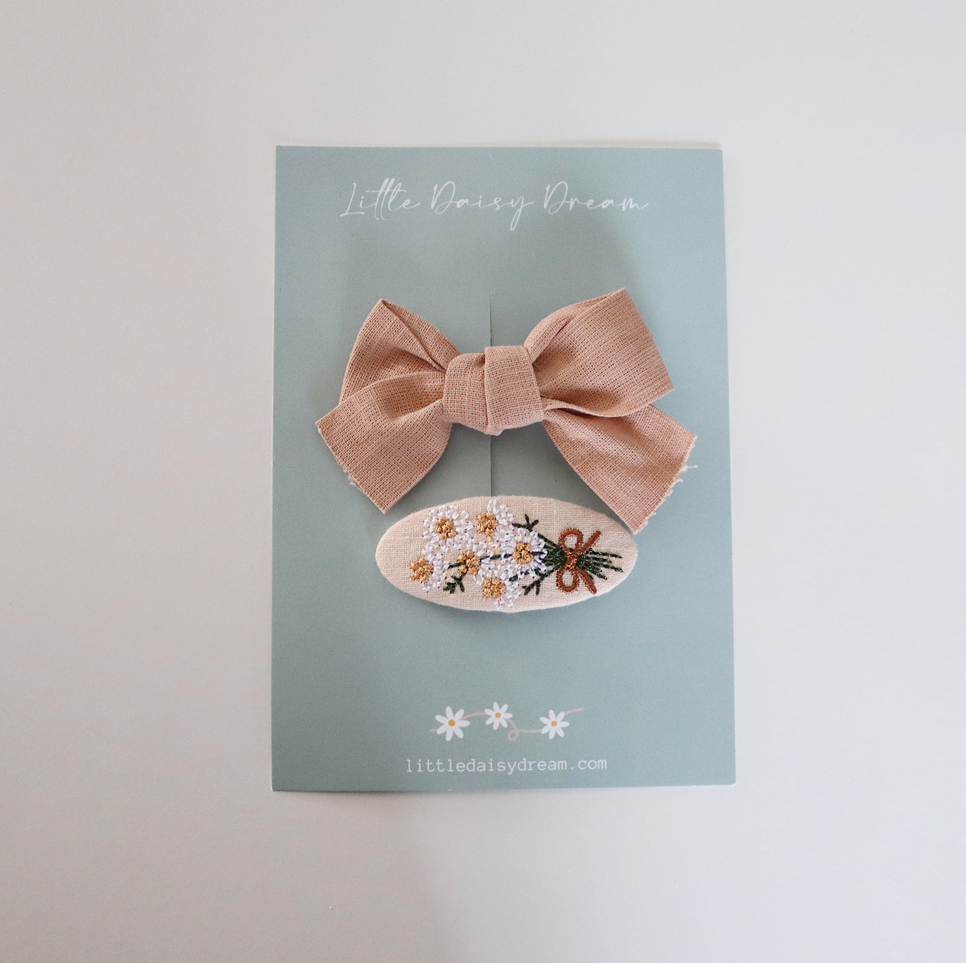 Bow + Clip Set | Daisy Bouquet