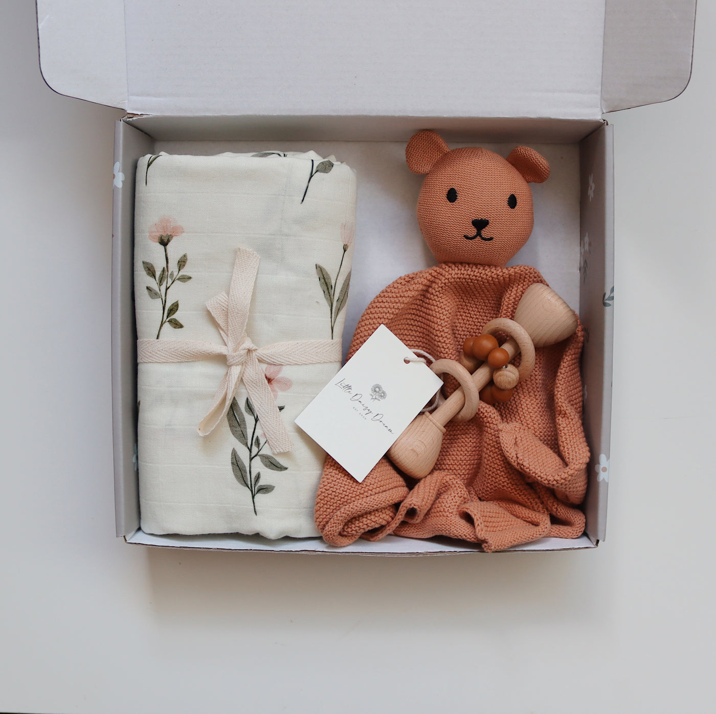 Baby Gift Box | Newborn Gift Set with Floral Swaddle
