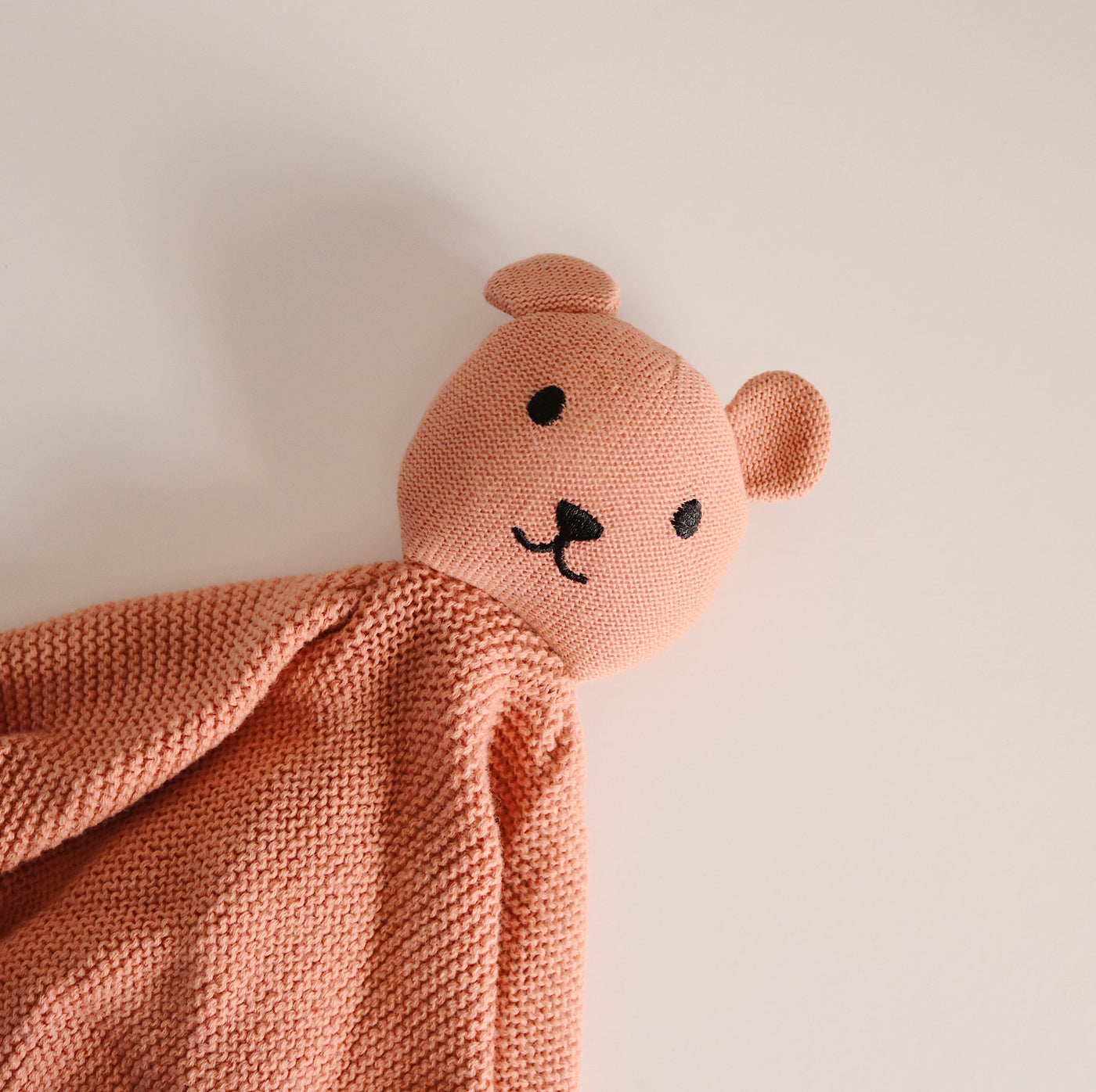 Knit Cotton Bear Comforter | Dusty Rose