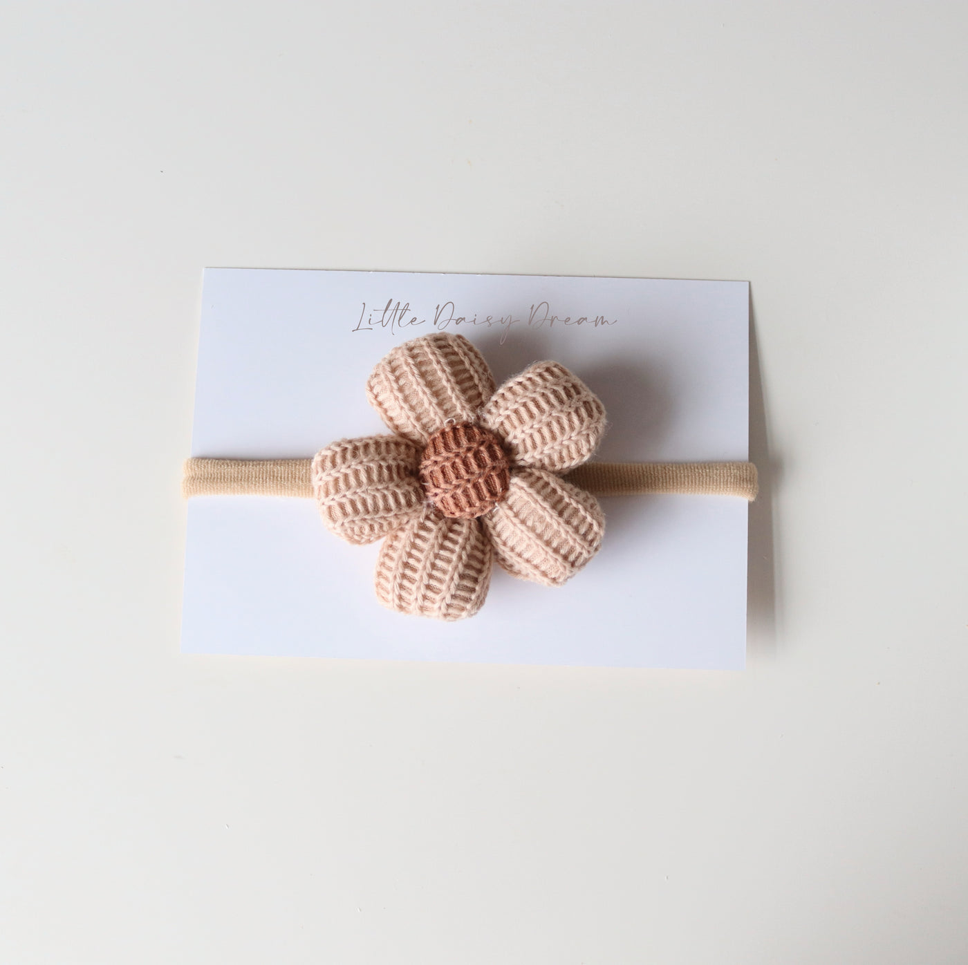Headband / Pink Daisy Knit