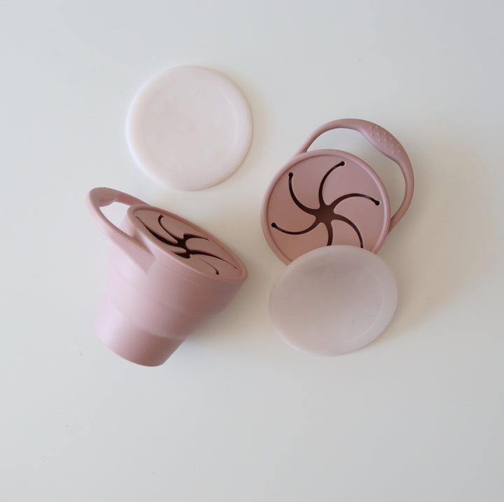 Collapsible Silicone Snack Cup | Powder Rose