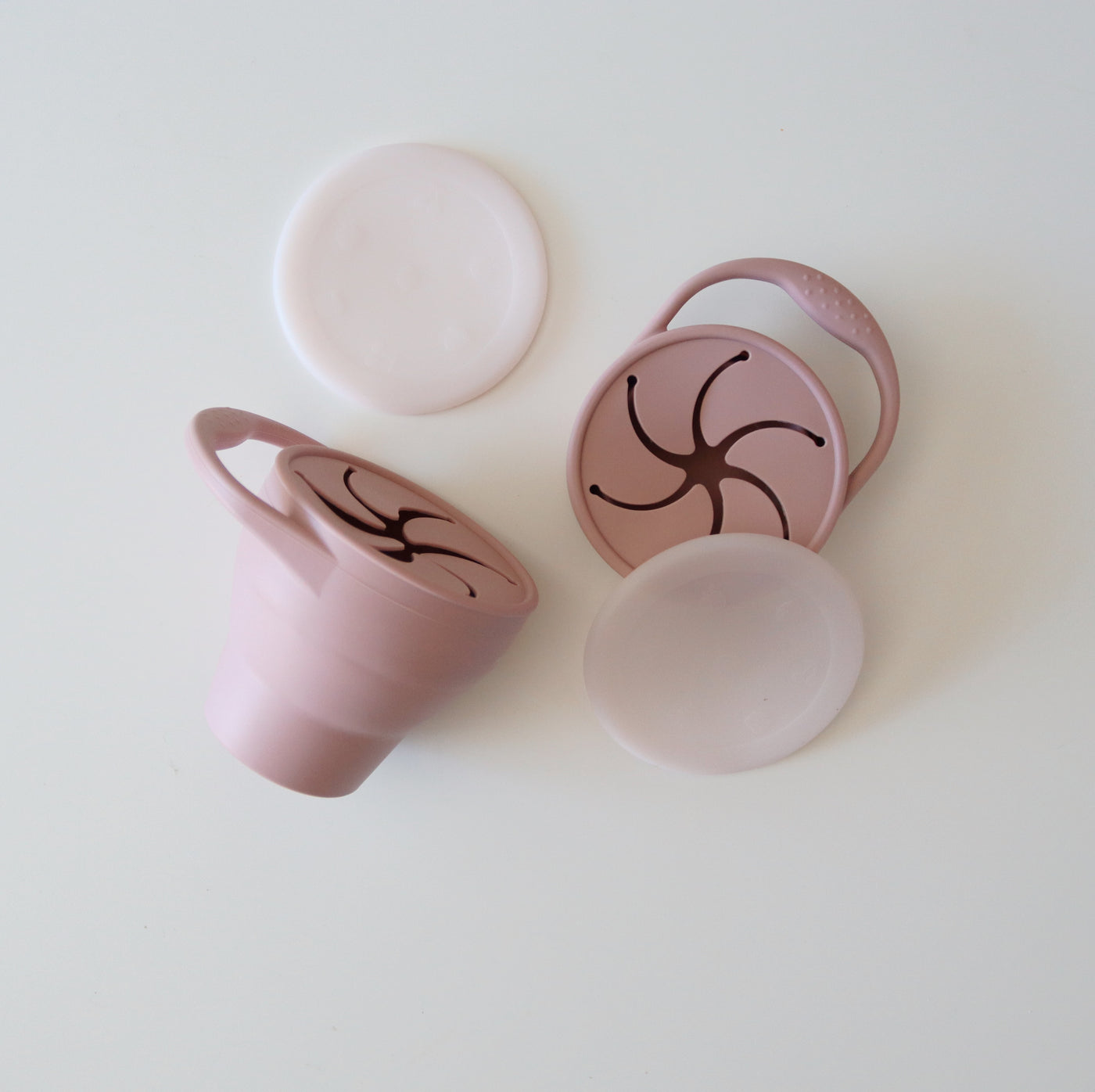 Collapsible Silicone Snack Cup | Powder Rose