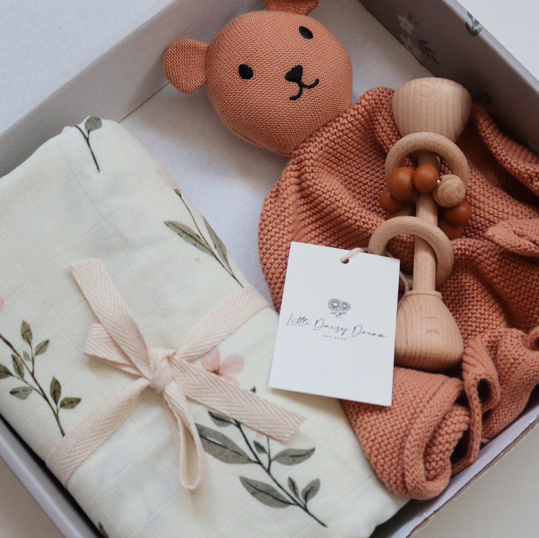 Baby Gift Box | Newborn Gift Set with Floral Swaddle