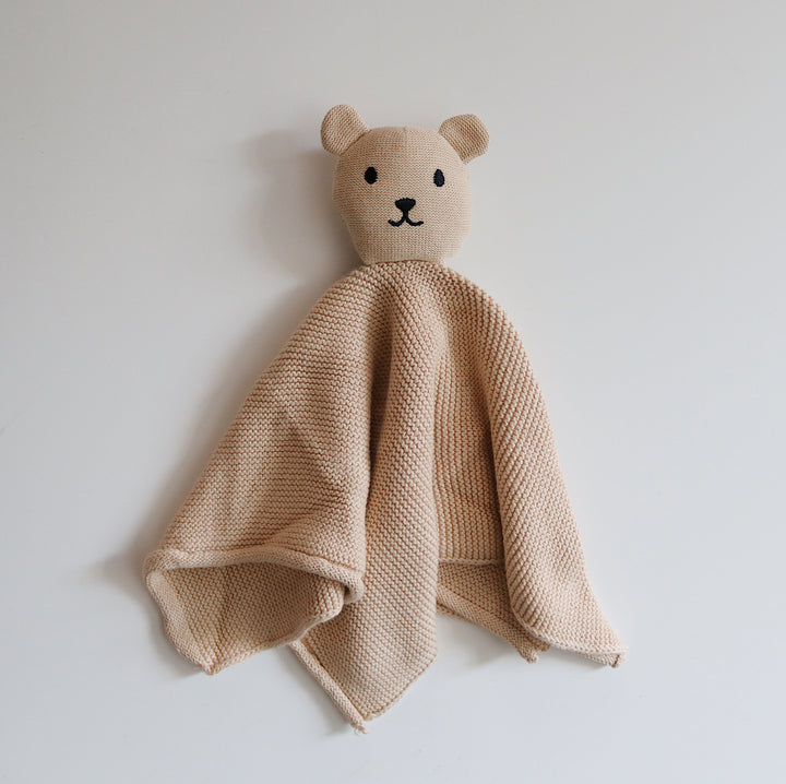 Knit Cotton Bear Comforter | Oatmeal