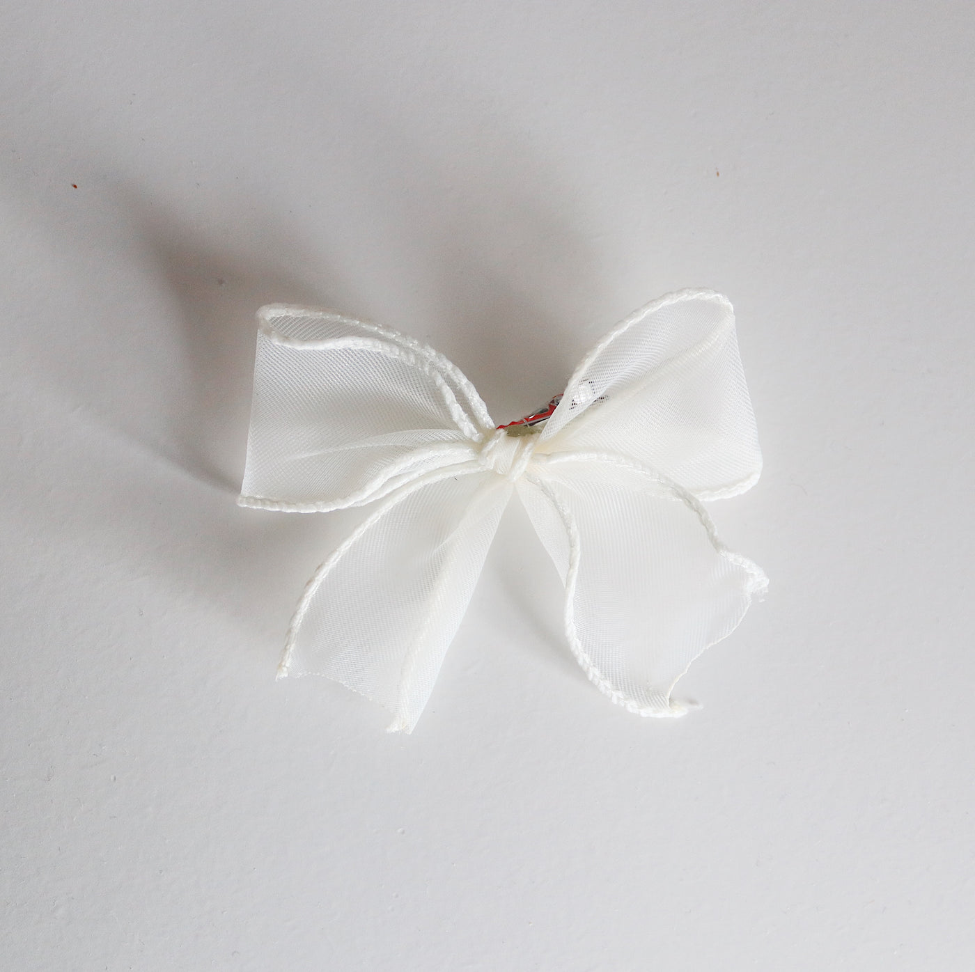 Tulle Bow Clip | White