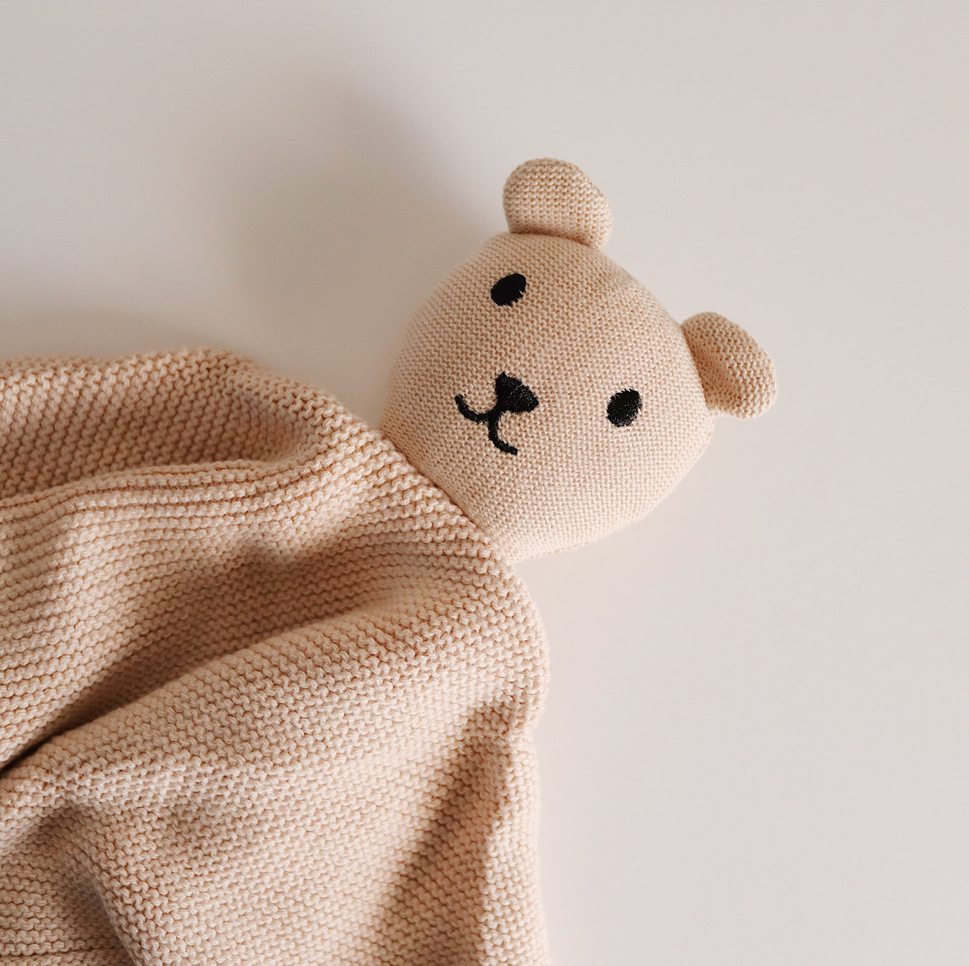 Knit Cotton Bear Comforter | Cream