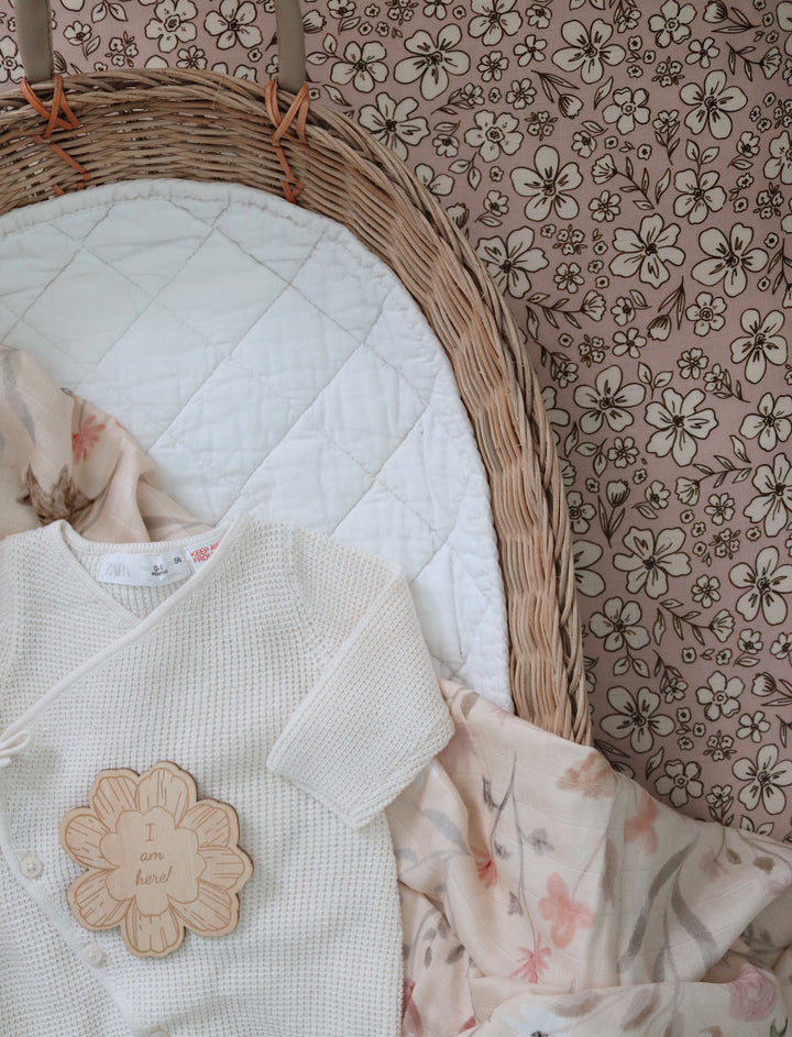 Organic Bamboo + Cotton Cotbed Sheet | Wildflower