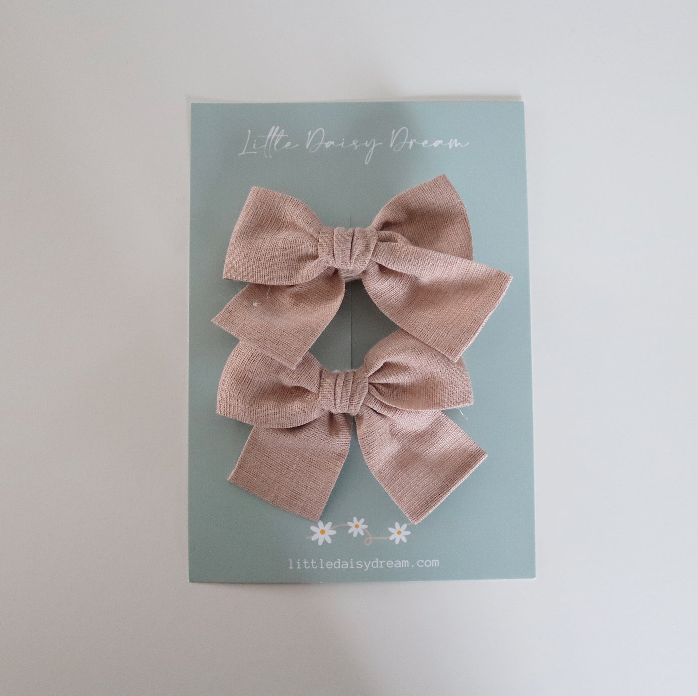 Pigtail Bows | Linen Beige