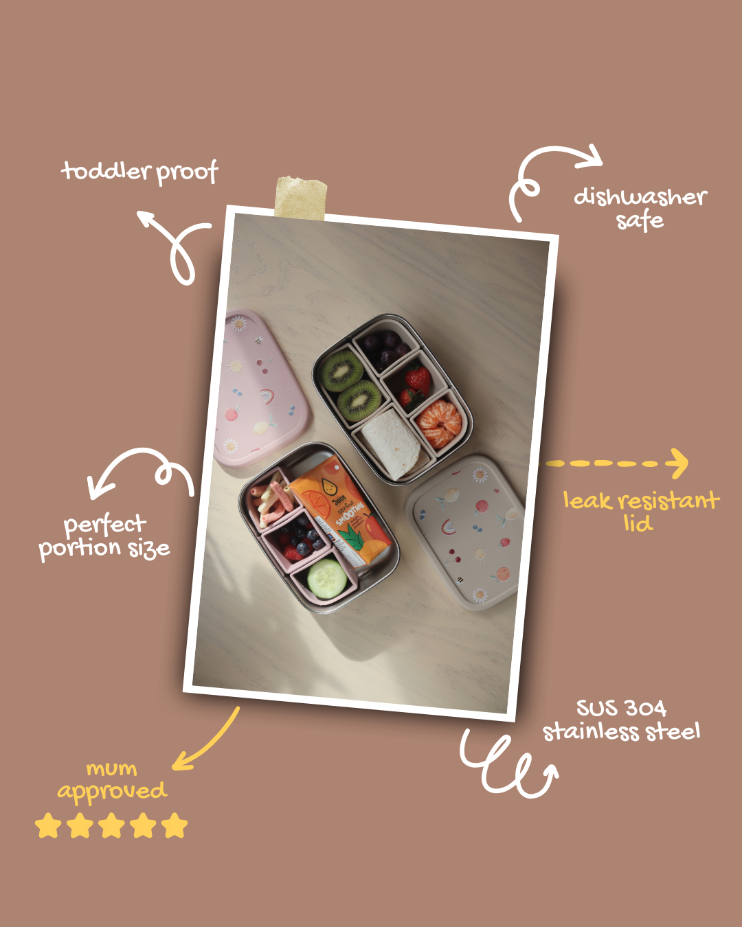 Stainless Steel Bento Lunch Box | Rose
