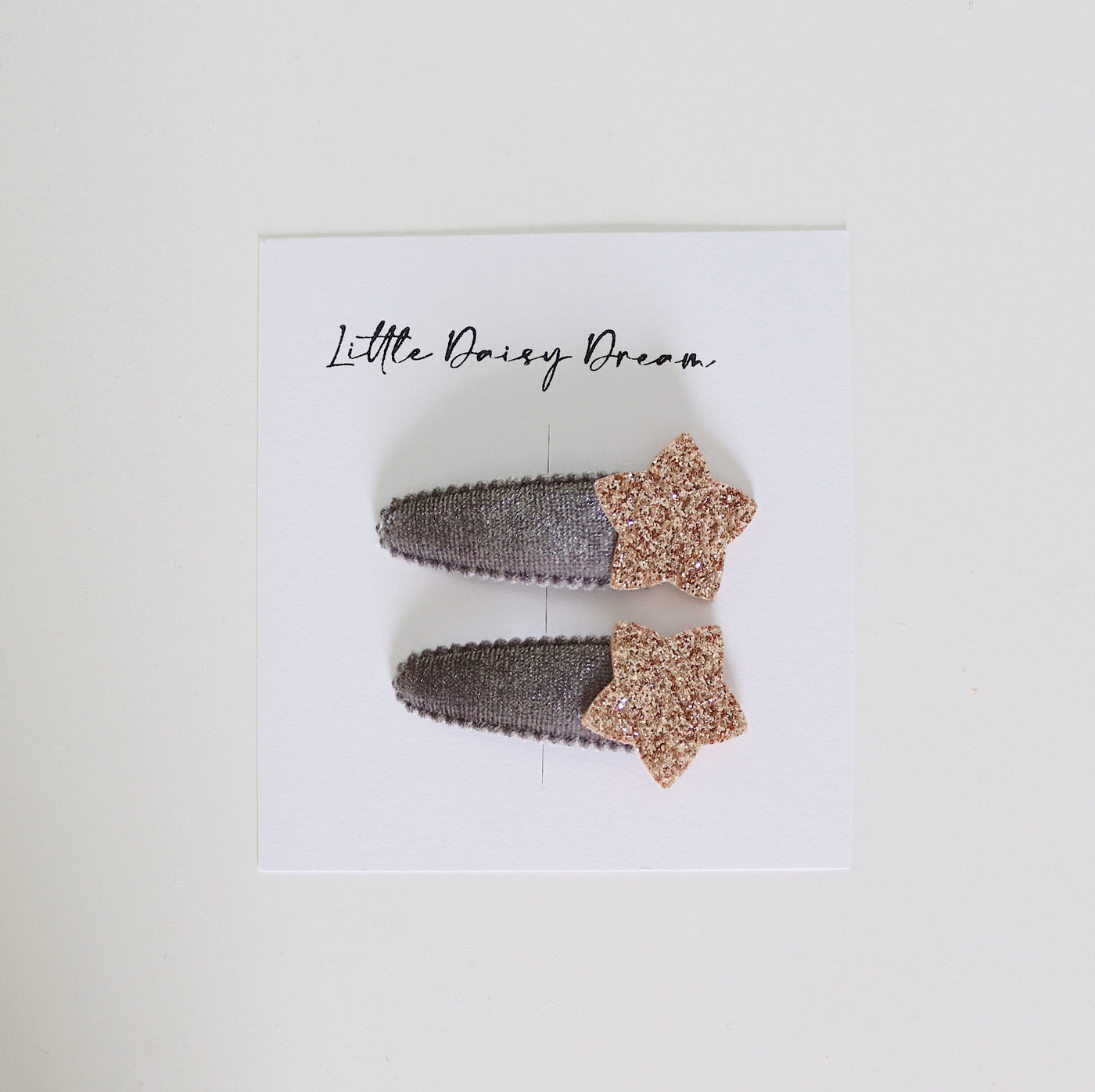 Velvet Star Clips / Grey