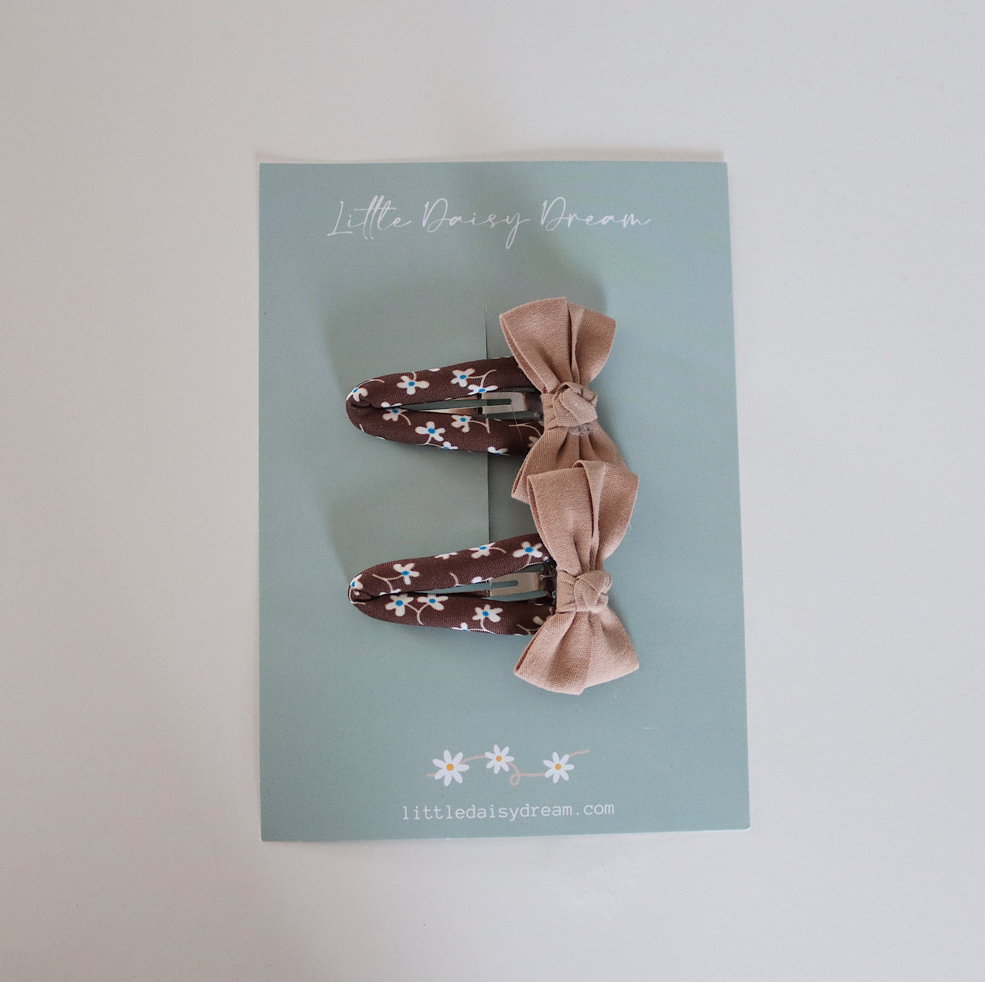 Bow Clips | Mocha Blossom