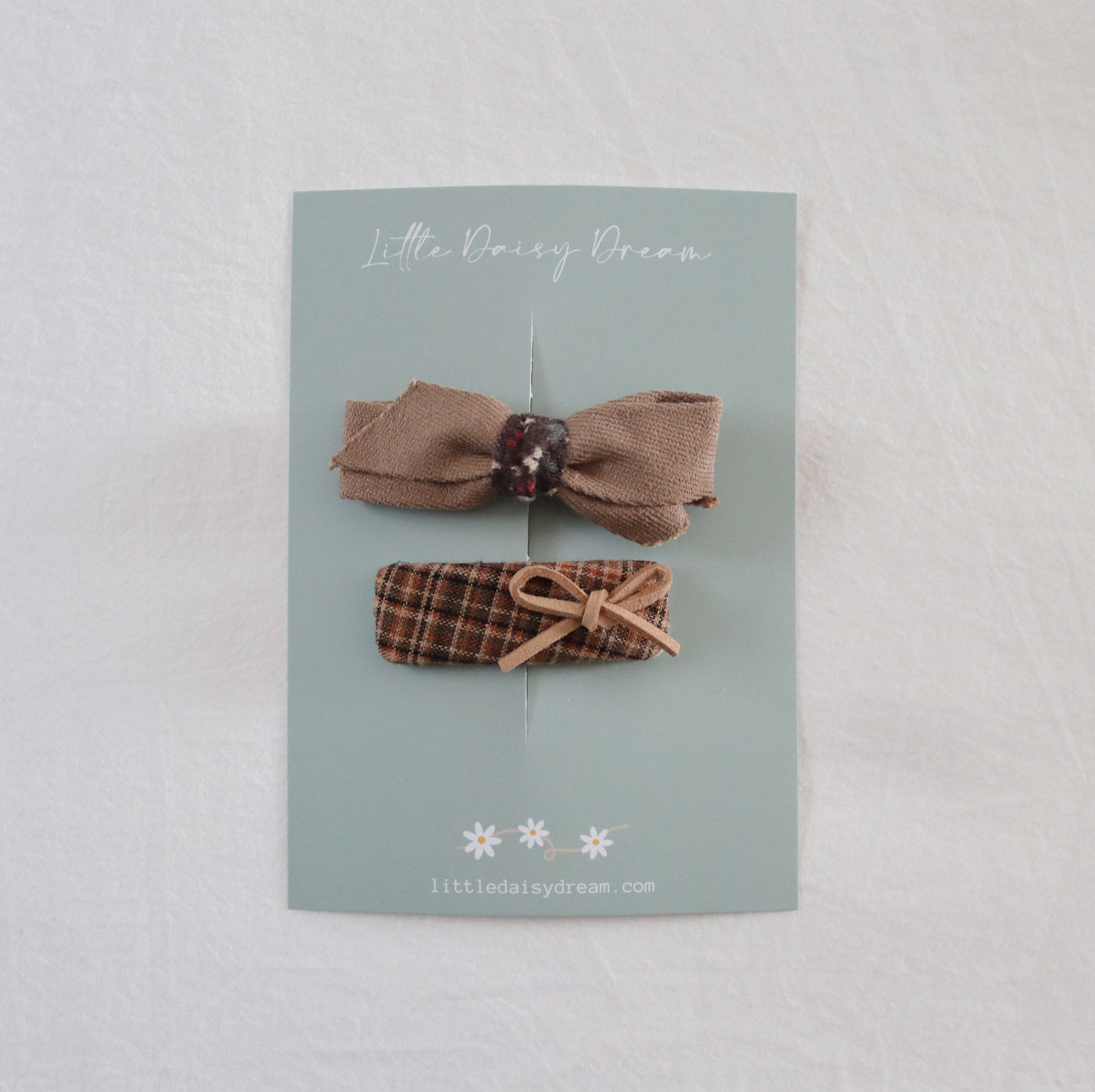 Autumn Plaid & Bow Clip Set