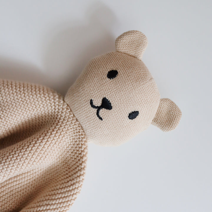 Knit Cotton Bear Comforter | Oatmeal