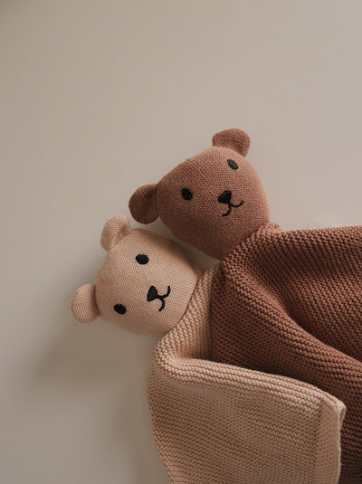 Knit Cotton Bear Comforter | Cocoa