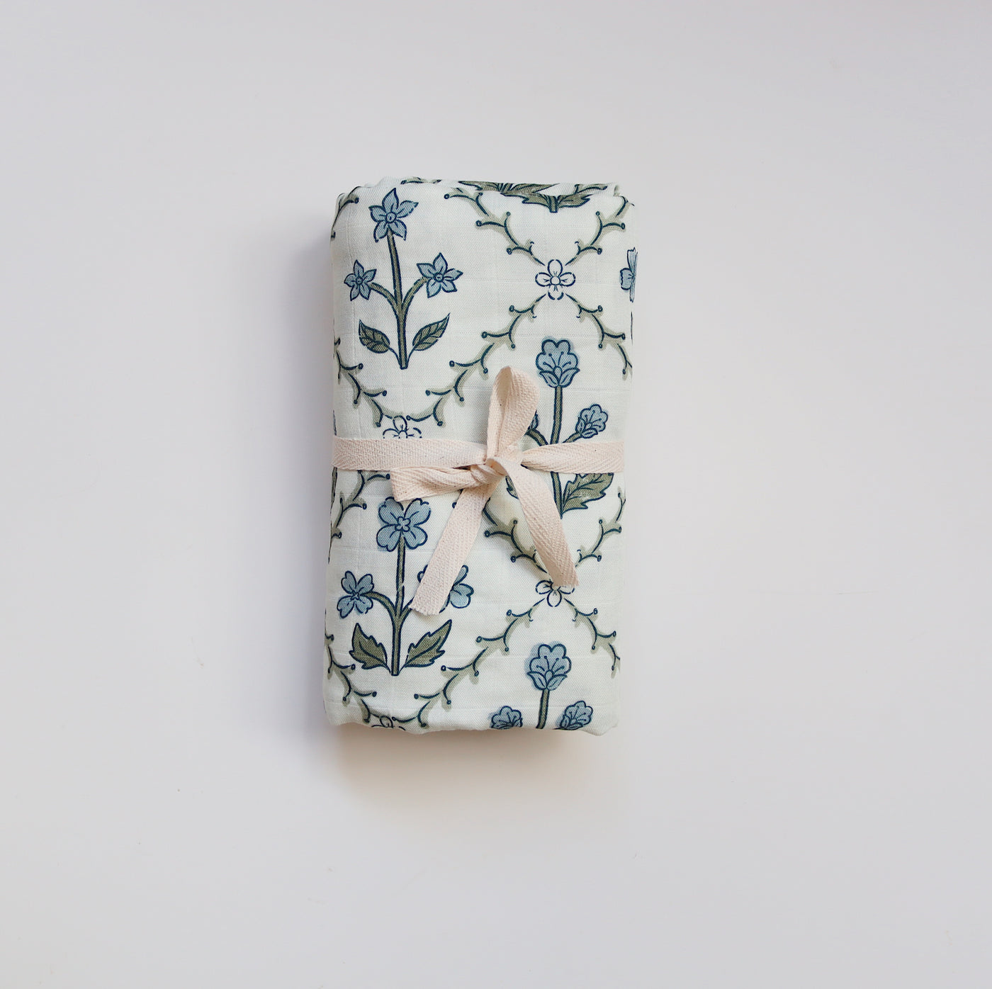 Organic Cotton + Bamboo Baby Swaddle | Bluebell Lattice