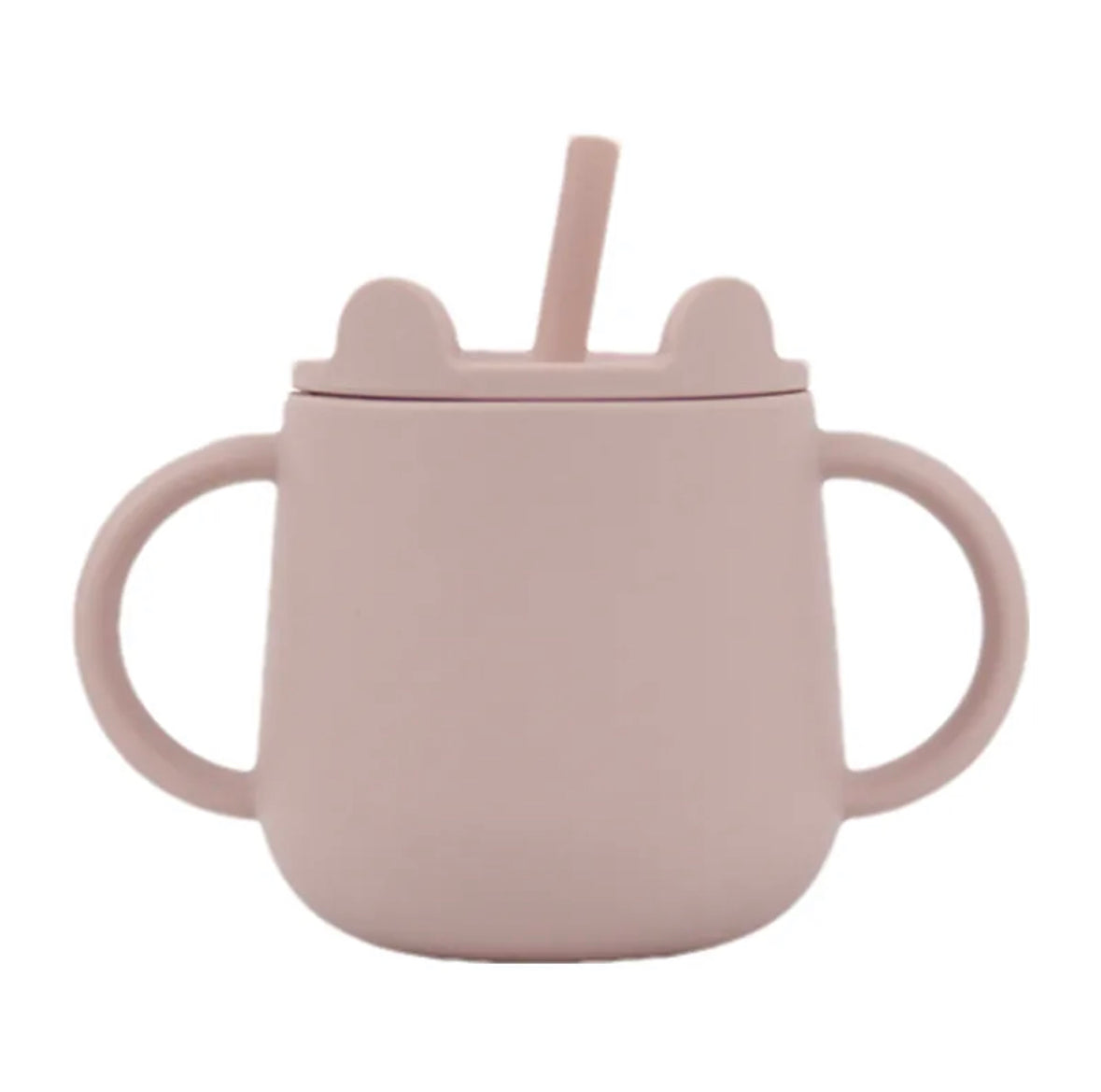 Bear Silicone Cup With Straw | Blush