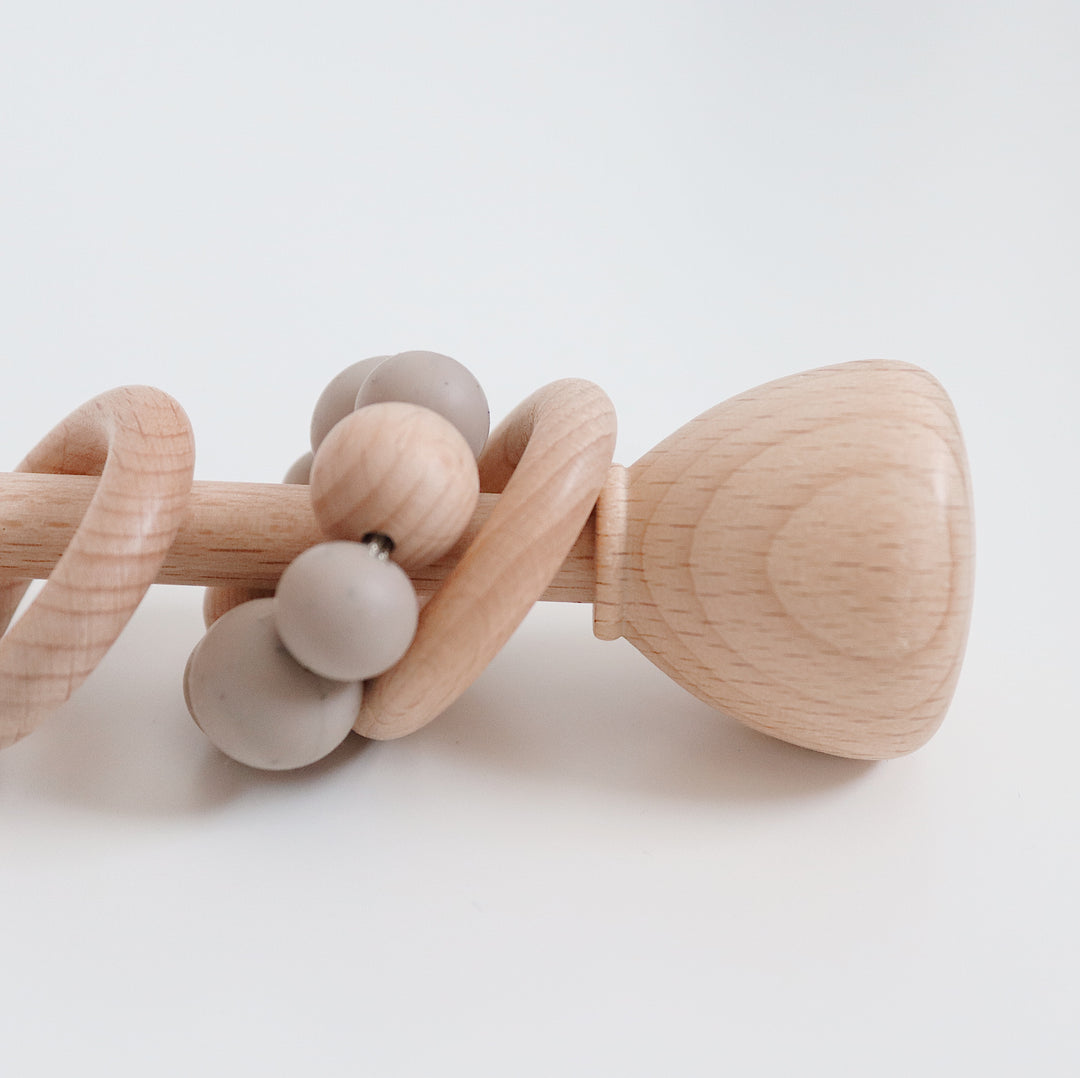 Wooden Rattle Toy | Taupe