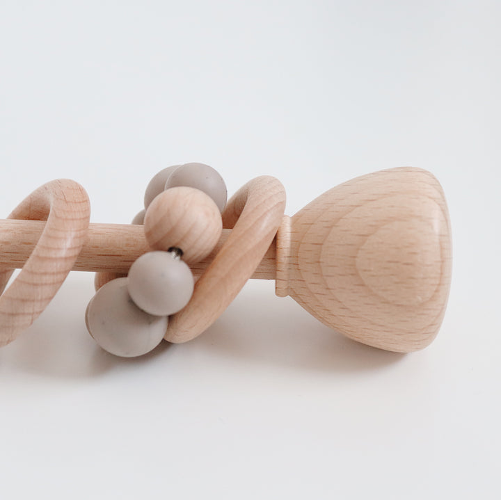 Wooden Rattle Toy | Taupe