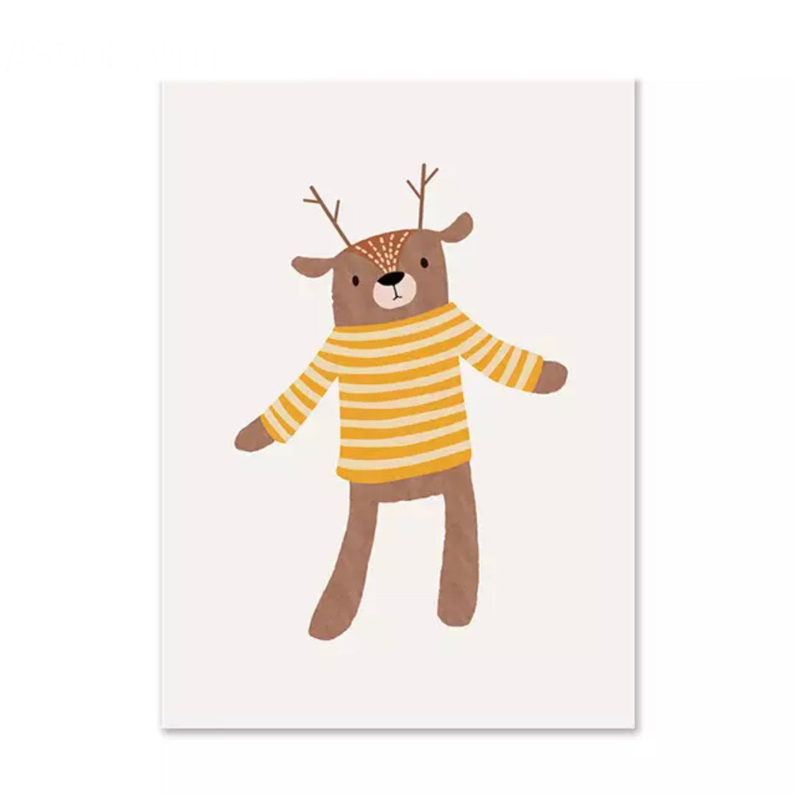 Nursery Wall Art | Striped Jumper Deer