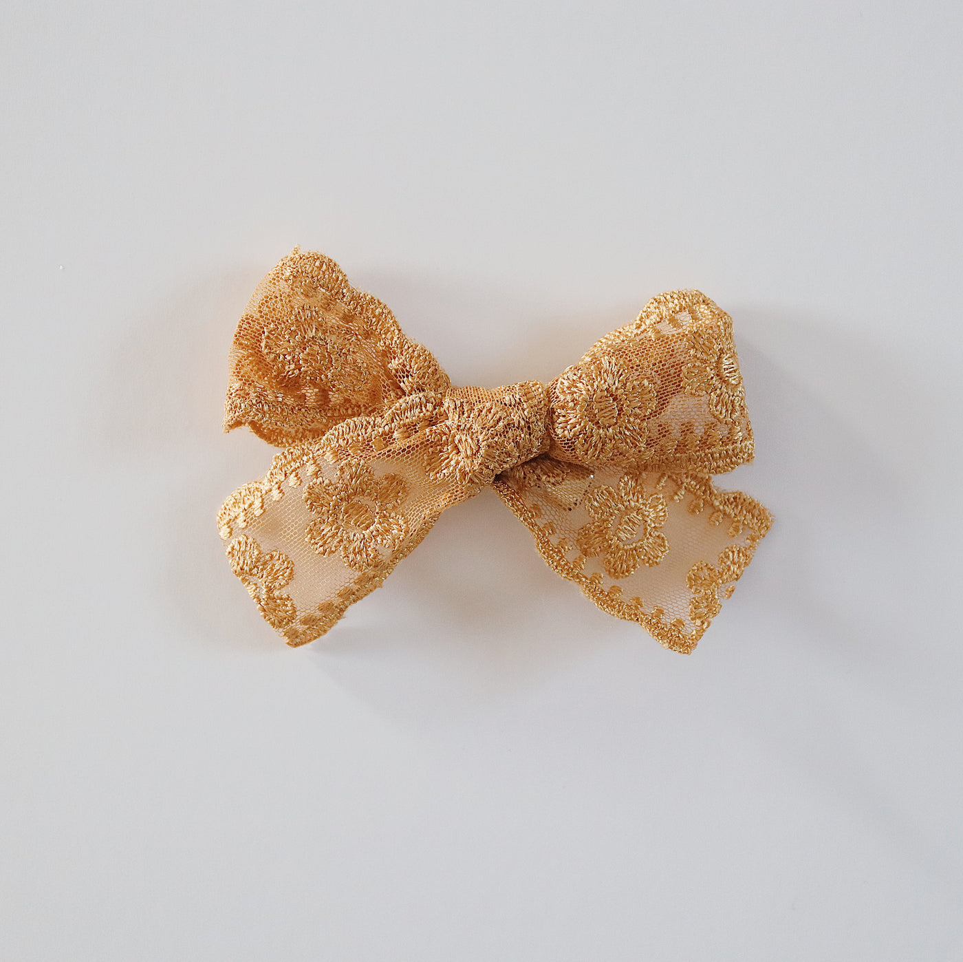 Lace Bow Clip | Mustard