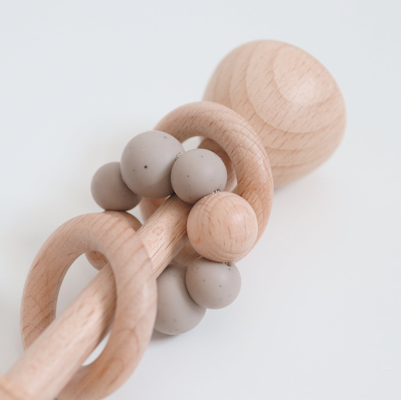 Wooden Rattle Toy | Taupe
