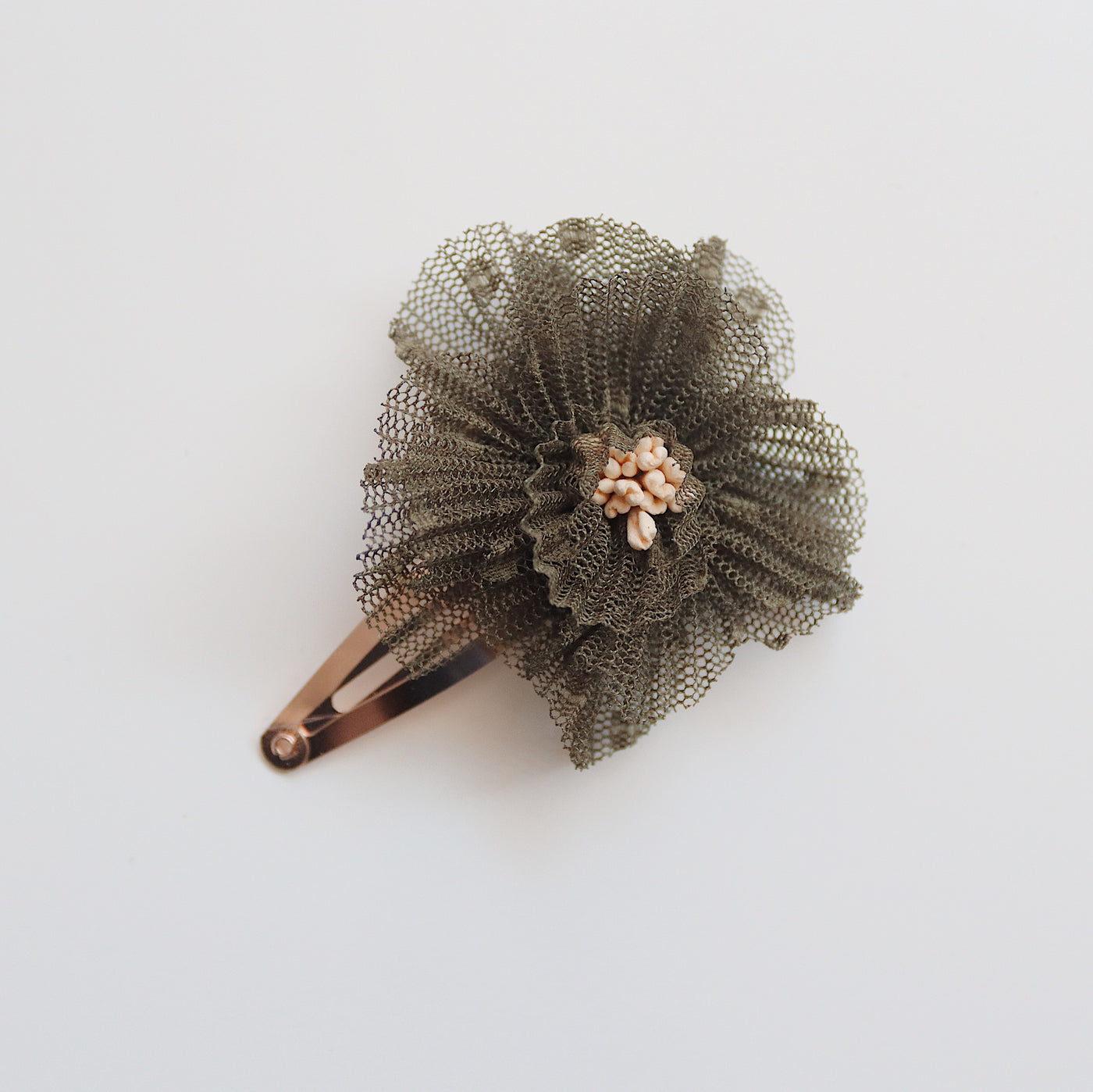 Flower Tulle Clip | Khaki