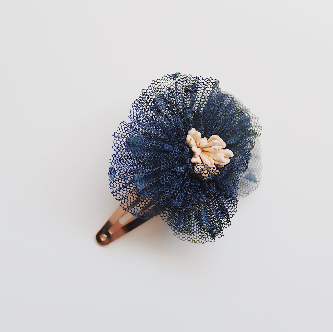 Flower Tulle Clip | Navy