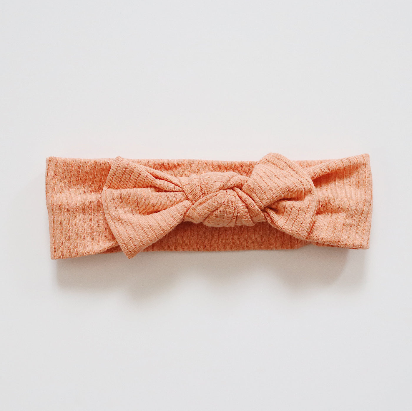 Ribbed Bow Topknot | Peach