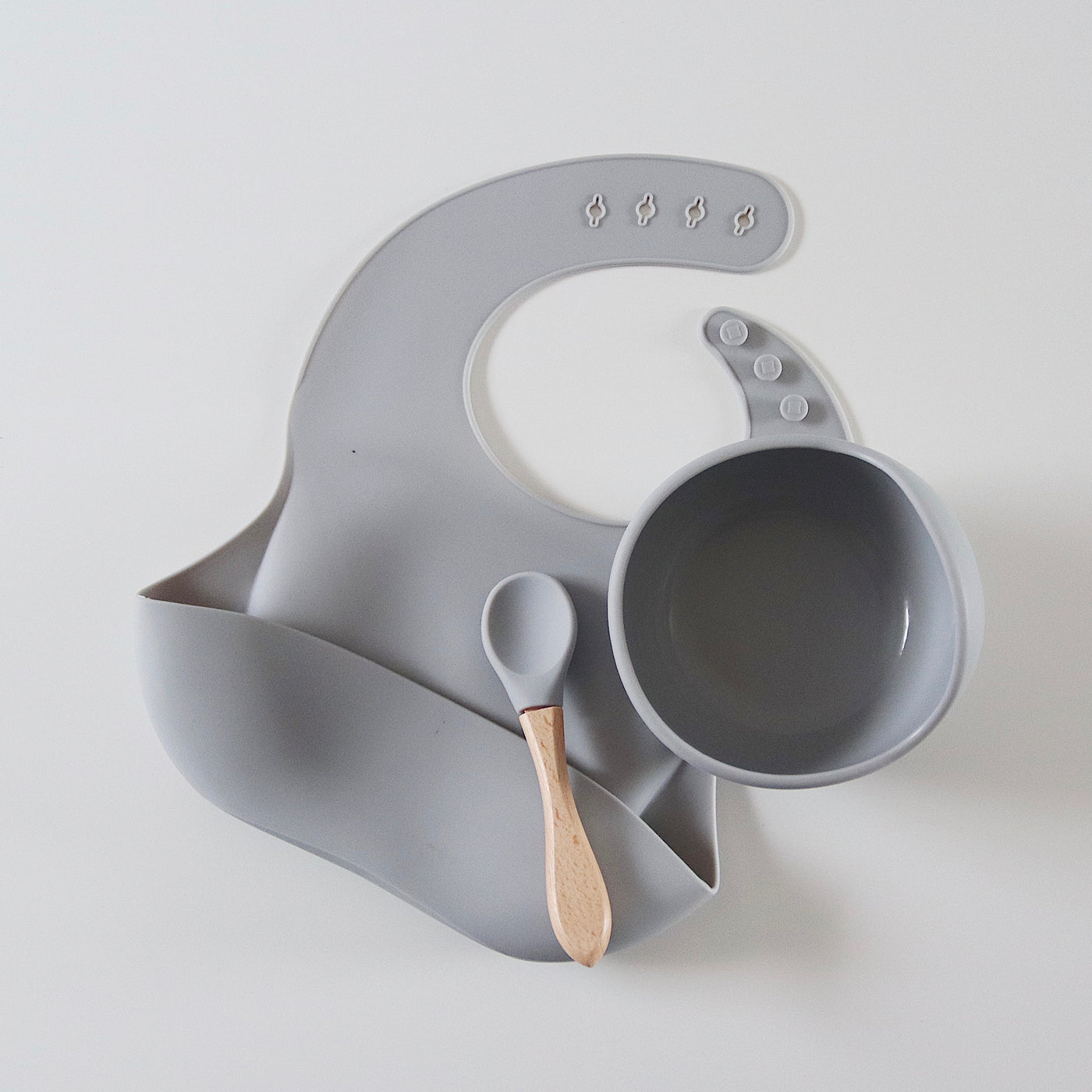 Silicone Tableware Set | Light Grey
