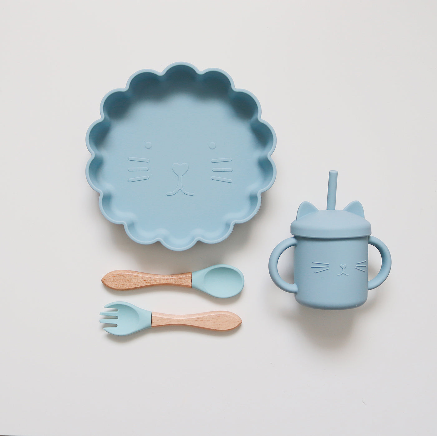 Kitty Silicone Tableware Set | Blue