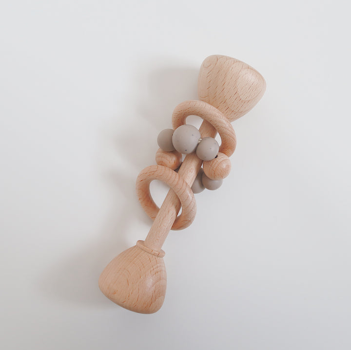 Wooden Rattle Toy | Taupe