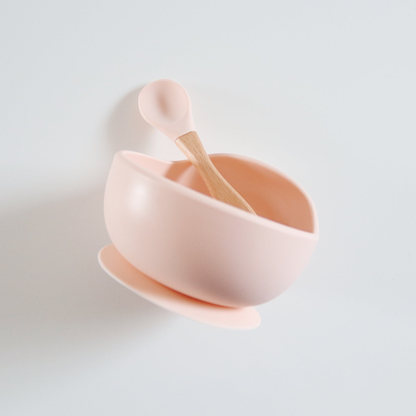 Silicone Bowl & Spoon Set | Peachy Blush