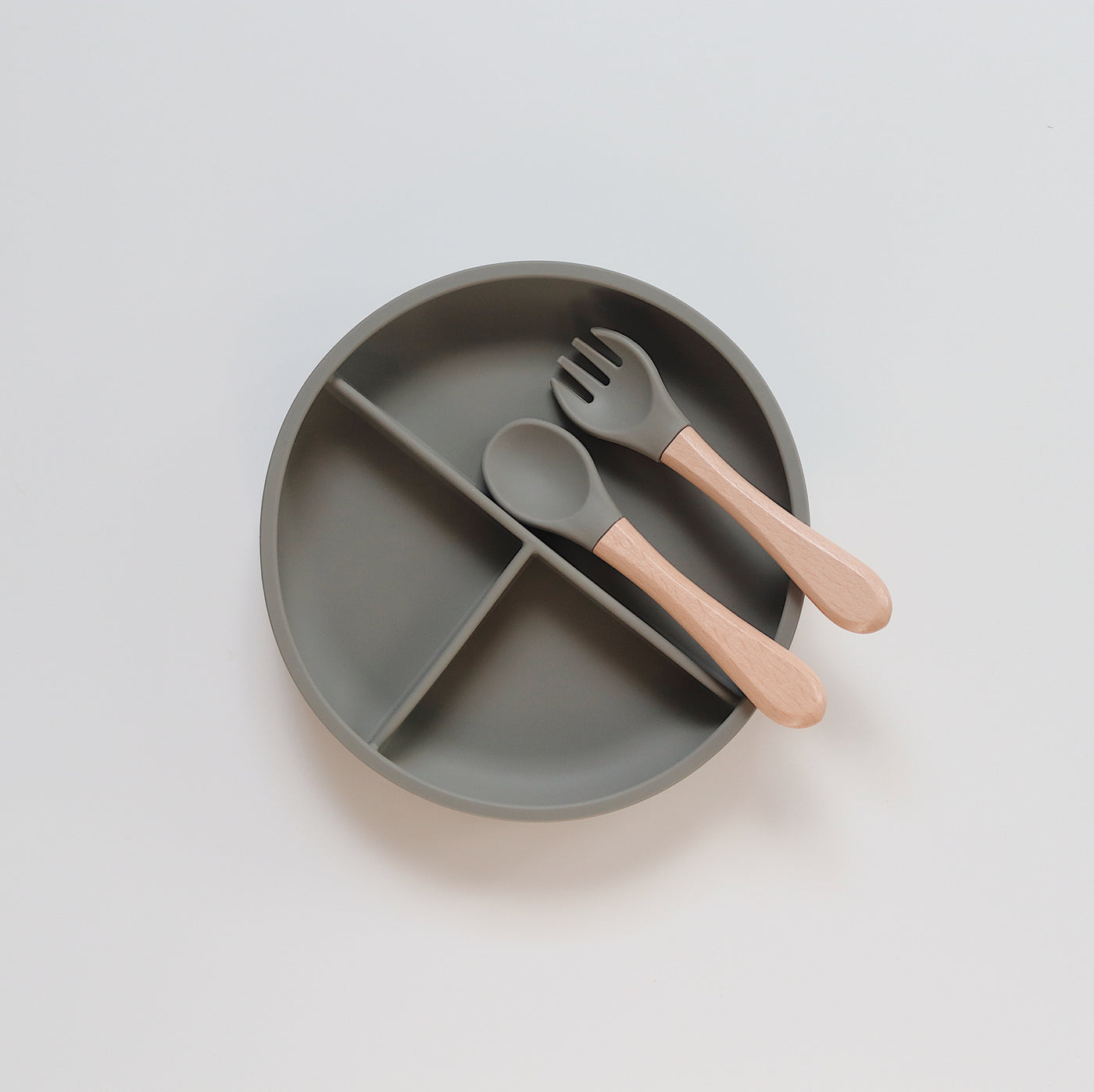 Silicone Divider Suction Plate with Cutlery | Sage