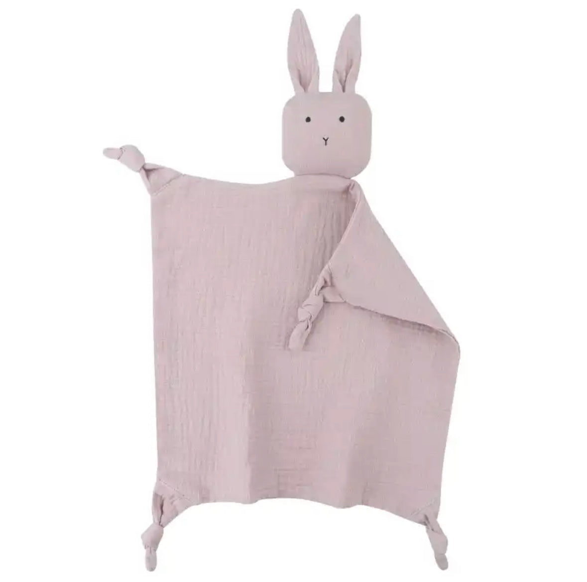 Bunny Cotton Muslin Cuddly Comforter | Dusty Mauve