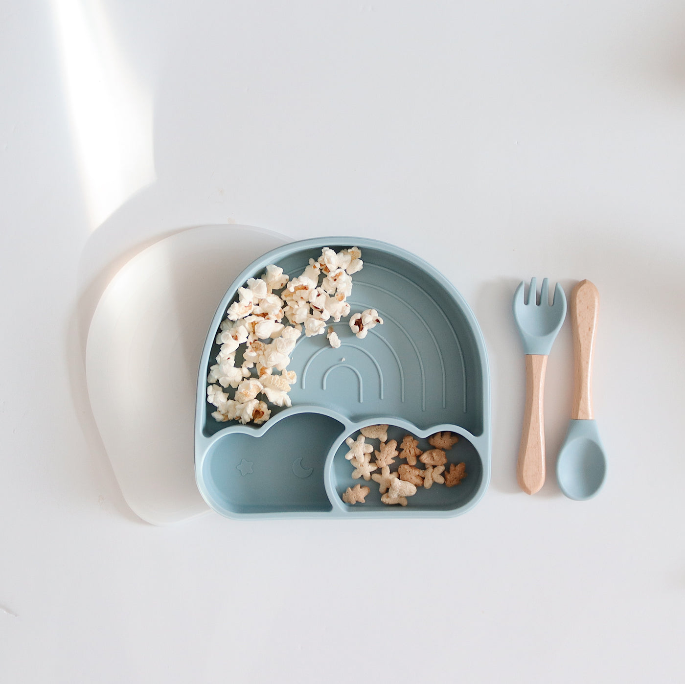 Rainbow Plate & Cutlery Set | Blue