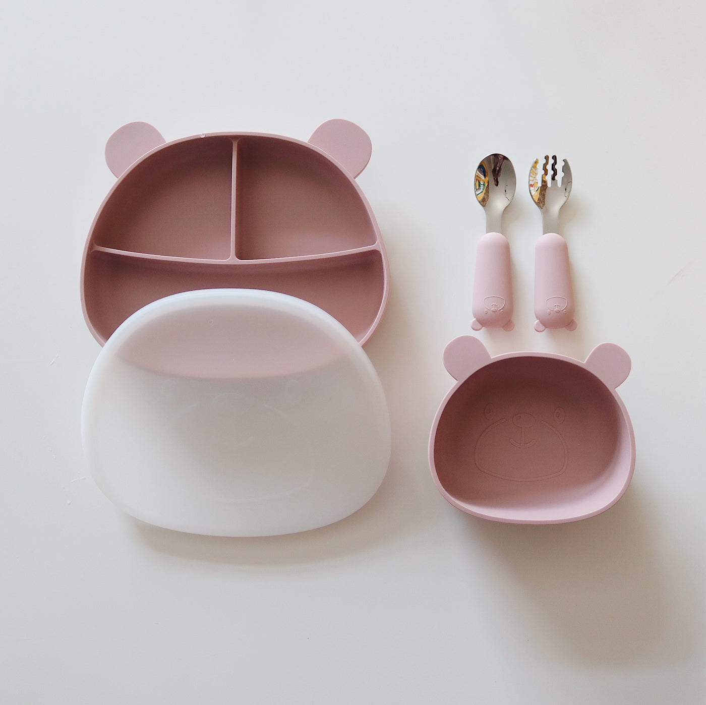 Bear Divider Tableware Set | Rose