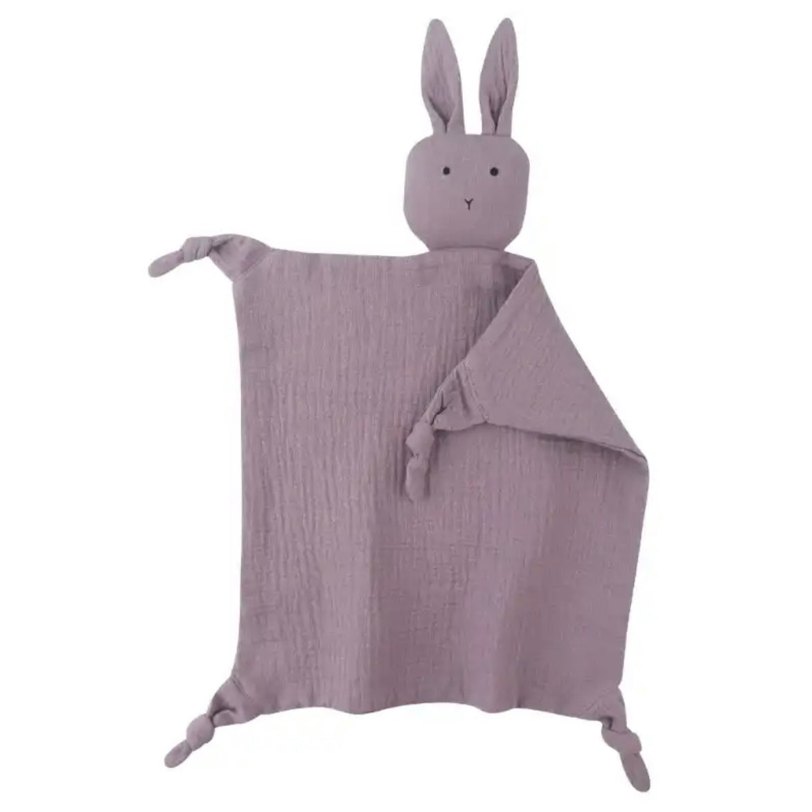 Bunny Cotton Muslin Cuddly Comforter | Mauve