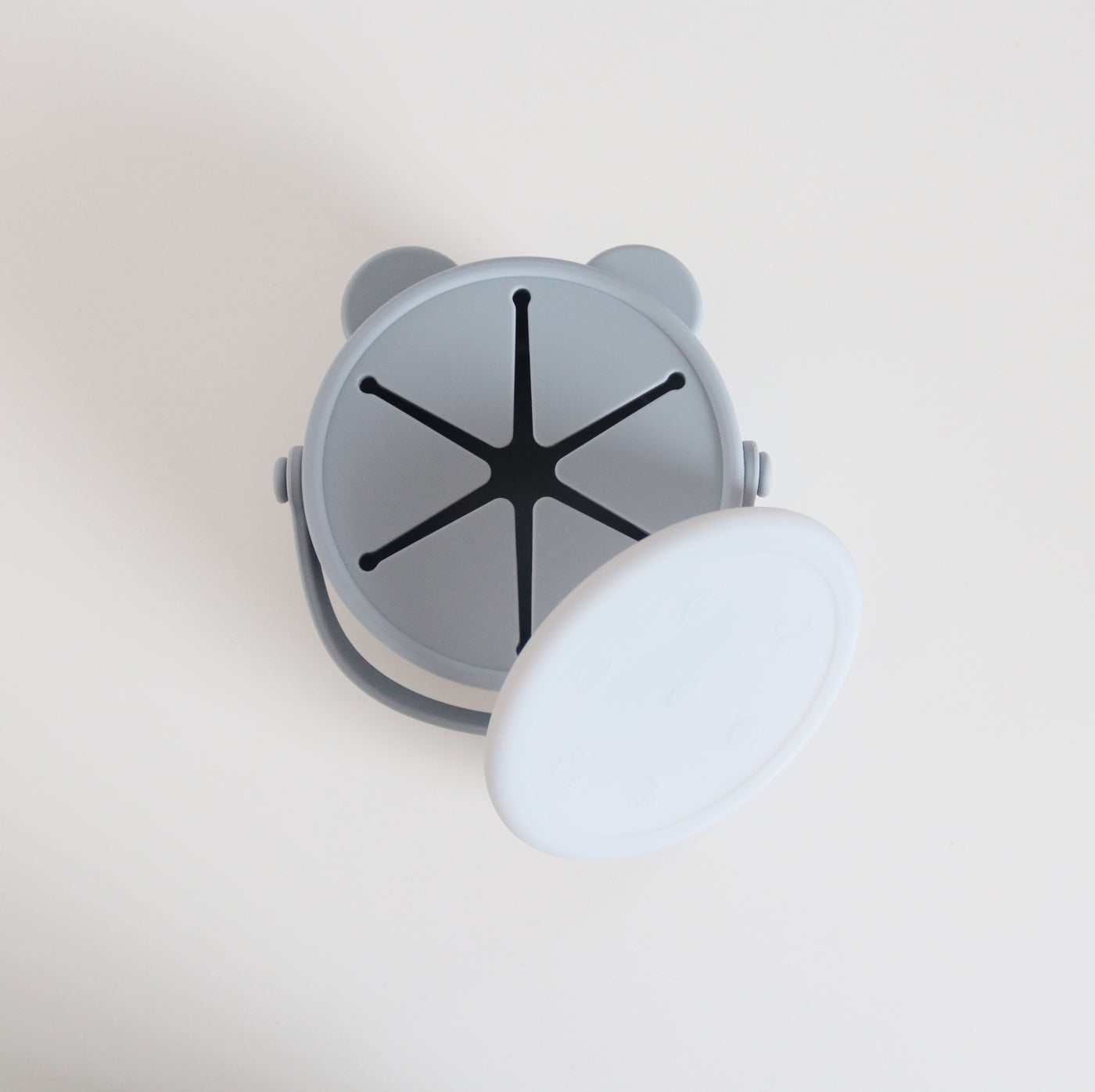 Bear Silicone Snack Cup | Blue Grey