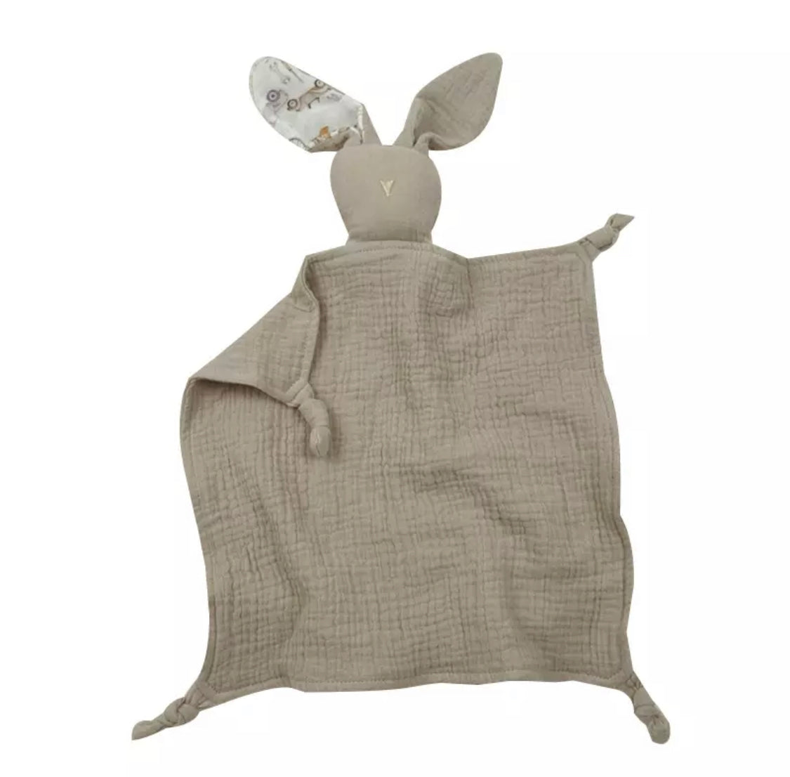 Bunny Cotton Muslin Cuddly Comforter | Taupe