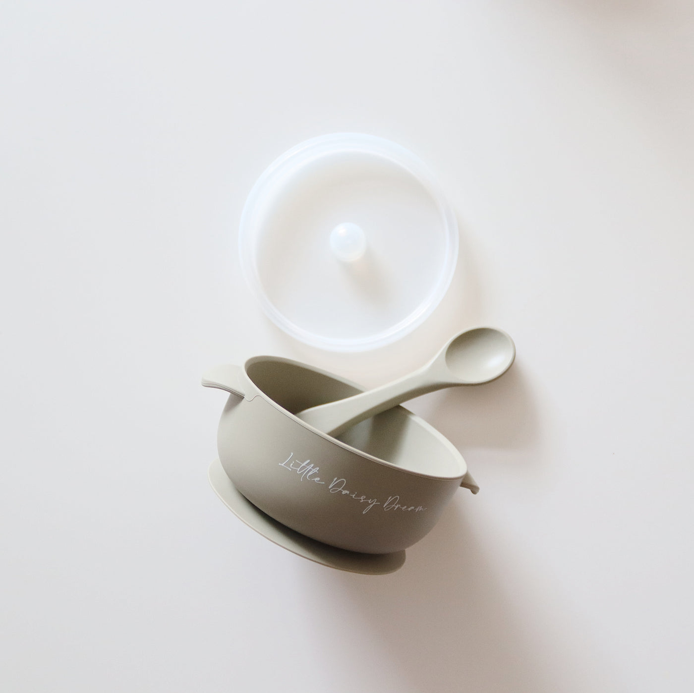Silicone Suction Bowl with Lid + Spoon | Sage