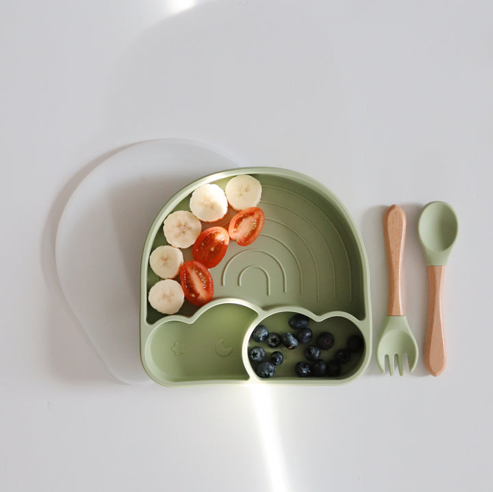 Rainbow Plate &amp; Cutlery Set | Green