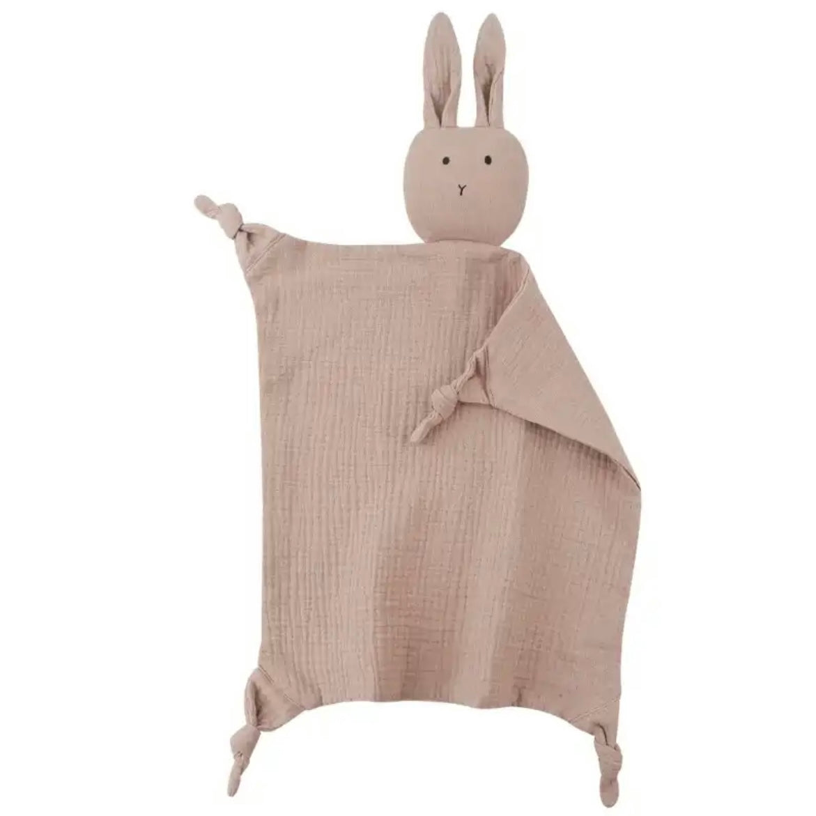 Bunny Cotton Muslin Cuddly Comforter | Taupe Rose