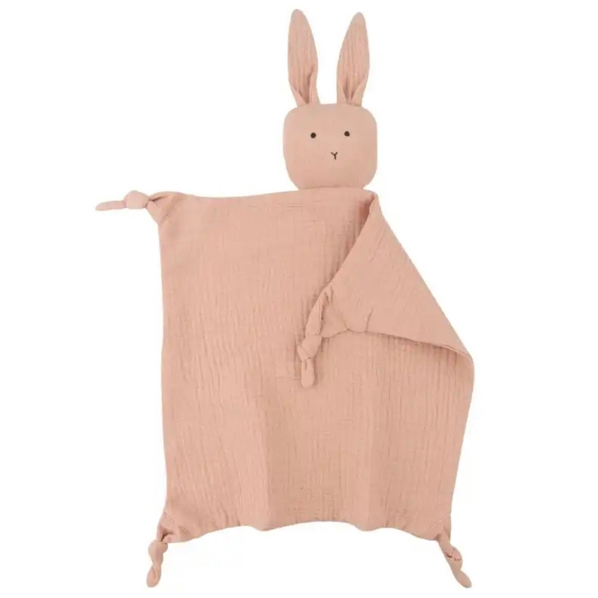 Bunny Cotton Muslin Cuddly Comforter | Rose Blush